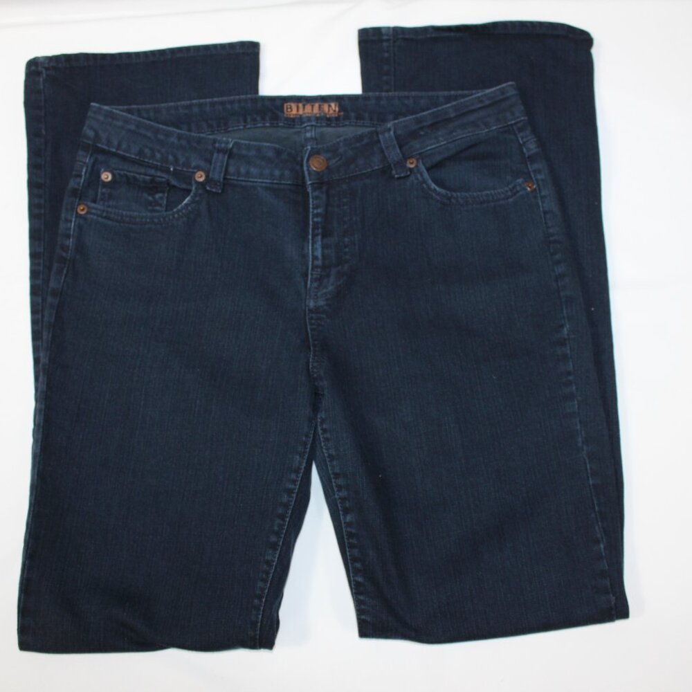 Bitten by‎ Sarah Jessica Parker Vintage Dark Blue Jeans Size 10 Long - Picture 2 of 6